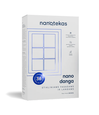 NANO danga stikliniams fasadams, langams