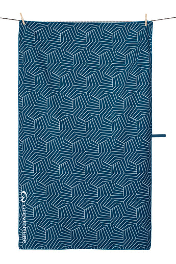 Kelioninis rankšluostis Lifeventure SoftFibre Recycled Towel Geometric Navy (150x90)